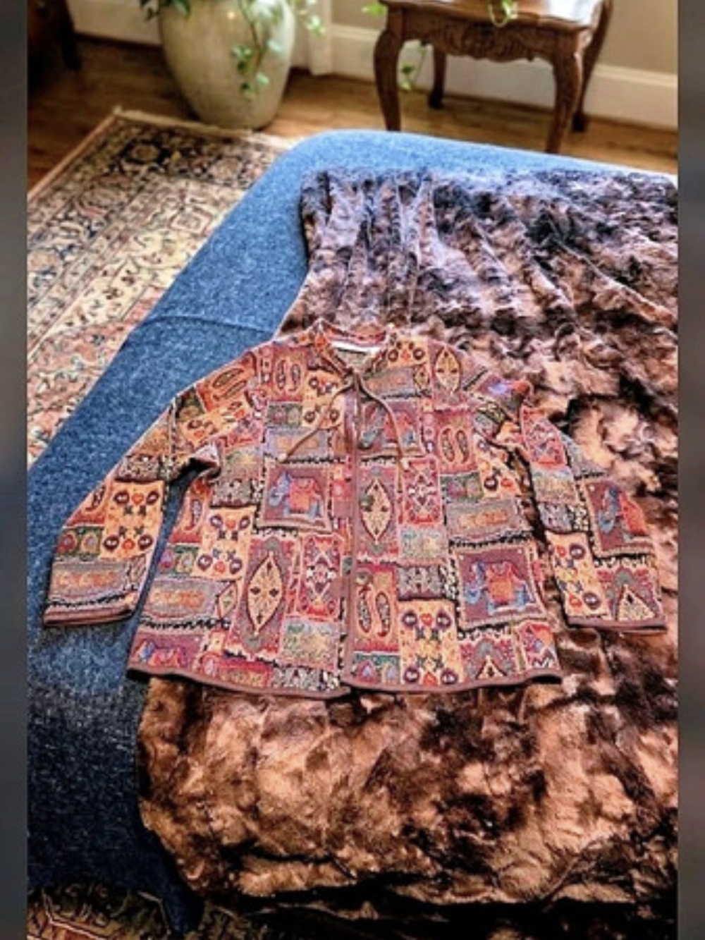 Two Twenty Collection Jacket in Brown & Multicolor